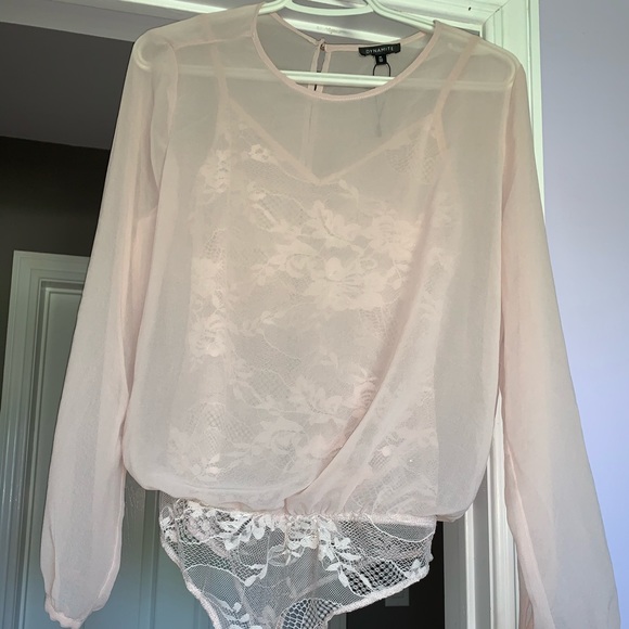 Dynamite Sheer Bodysuit with Lace - Picture 4 of 4